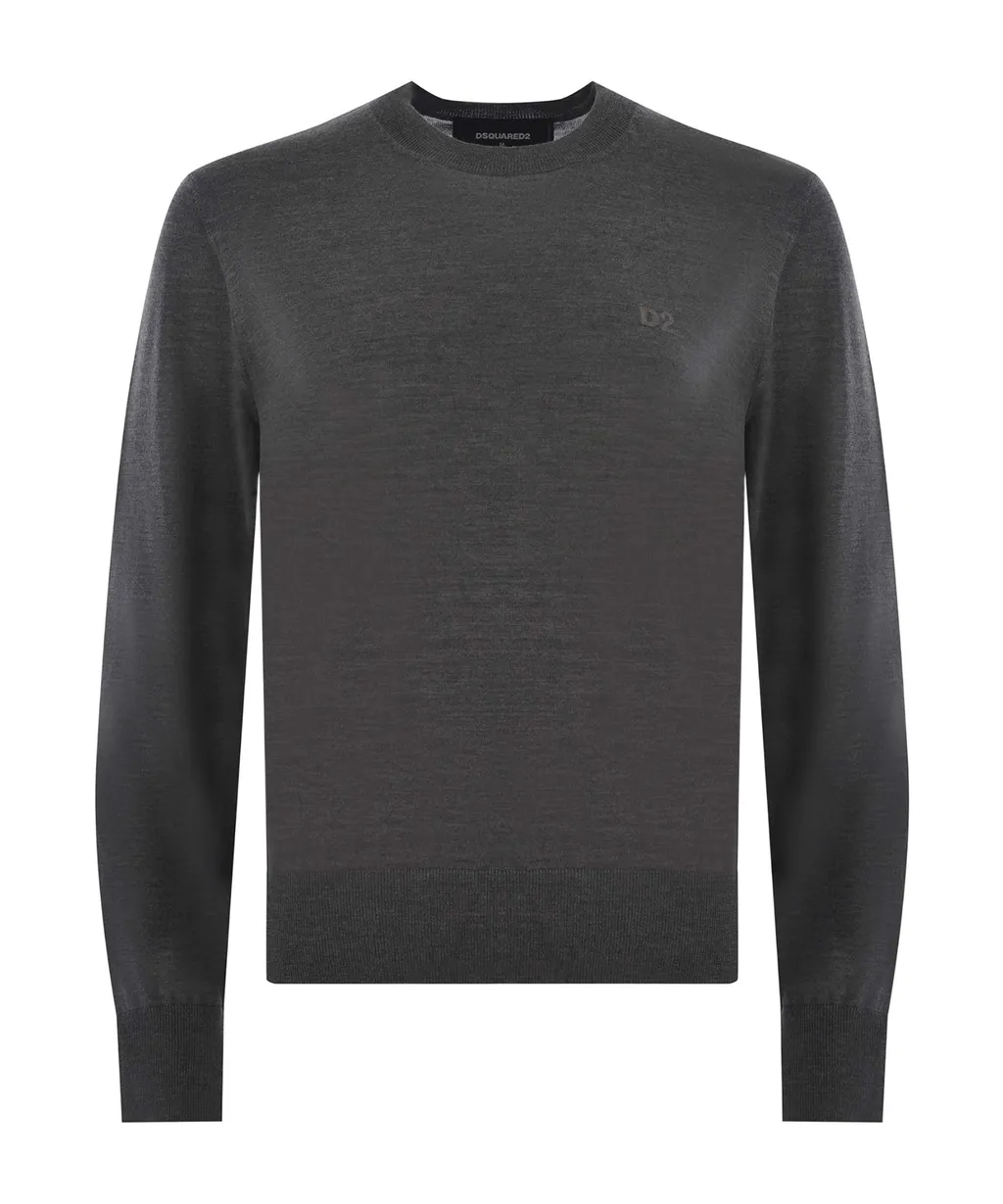 D2 Logo Patch Crewneck Knitted Jumper