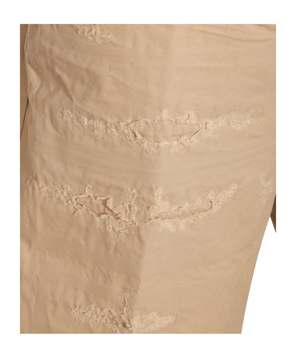 Distressed Straight-Leg Pants
