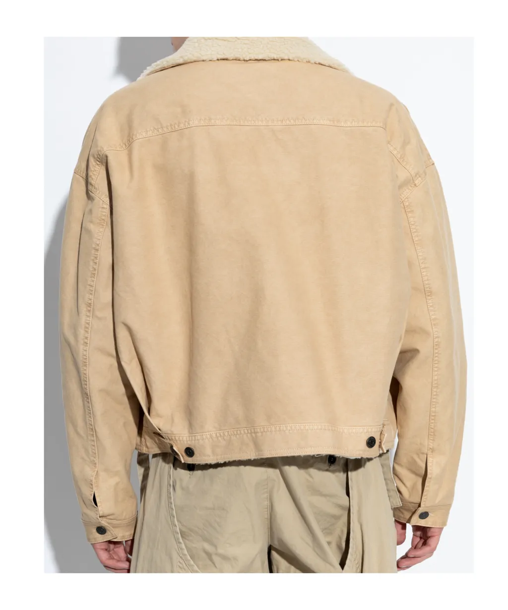 Logo Printed Buttoned Jacket
