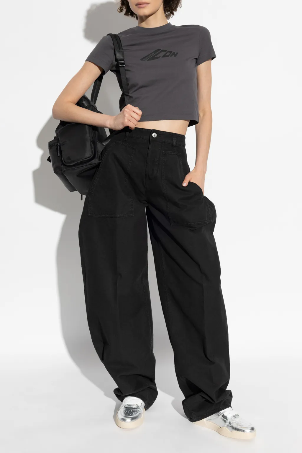 Logo Printed Mid-Rise Trousers