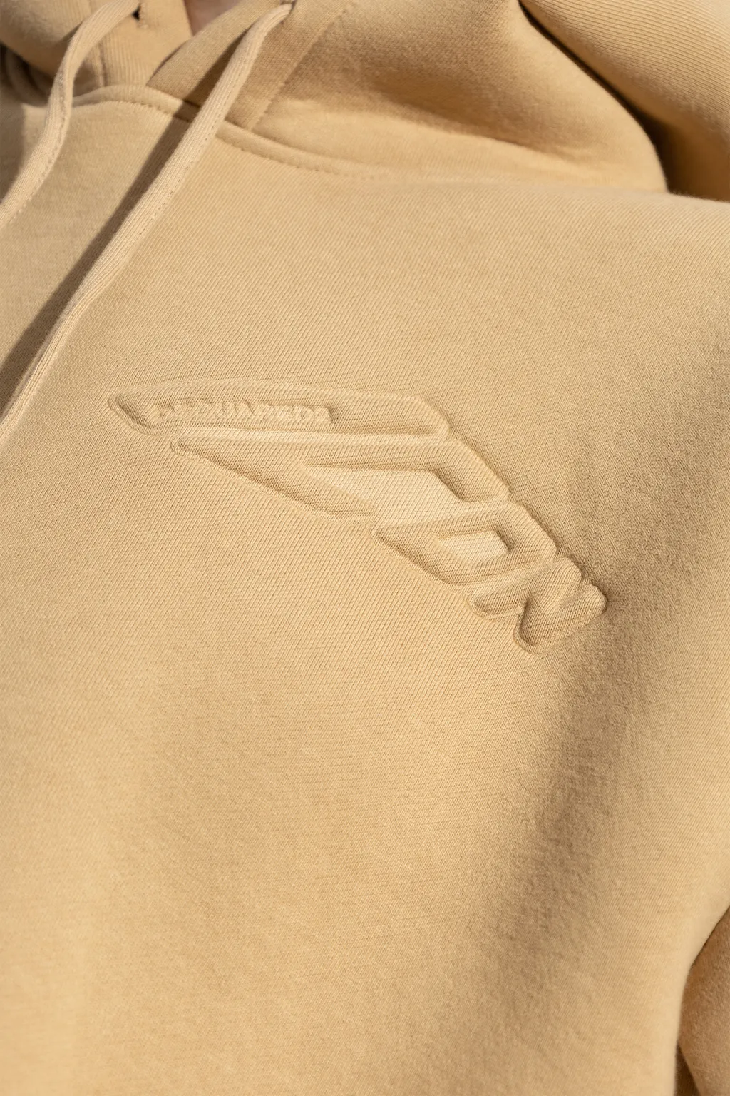Logo Embossed Cropped Hoodie