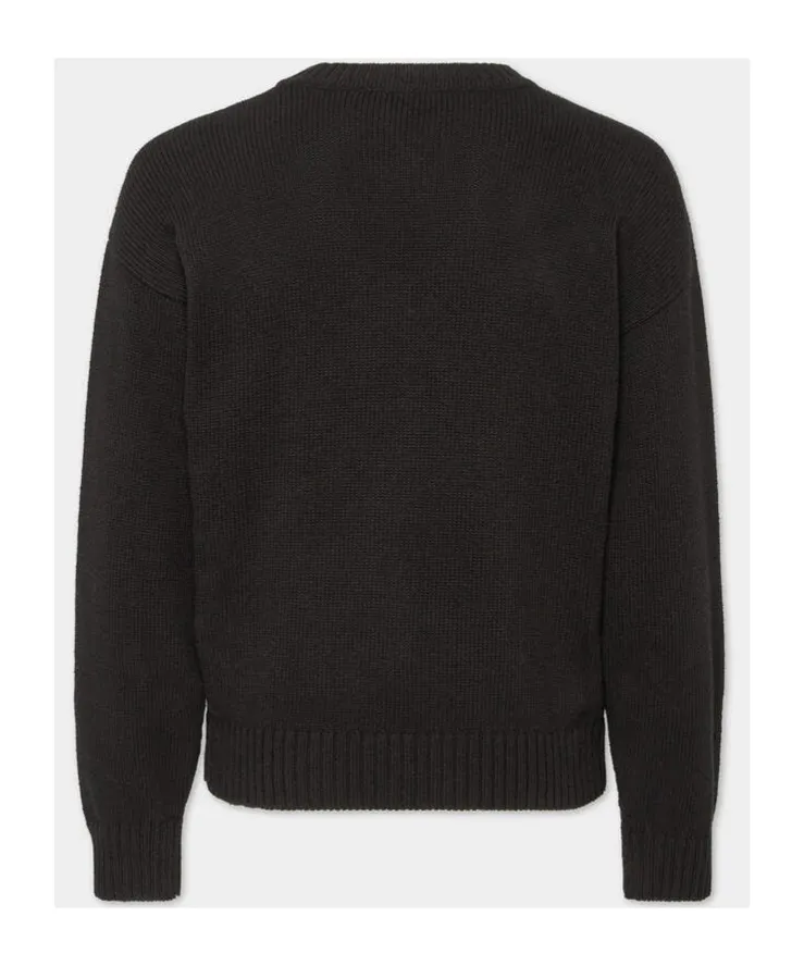Logo Intarsia Knit Crewneck Pullover