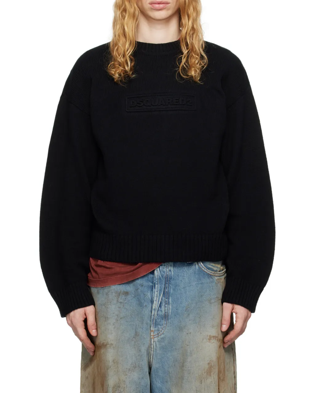 Logo Intarsia Knit Crewneck Pullover
