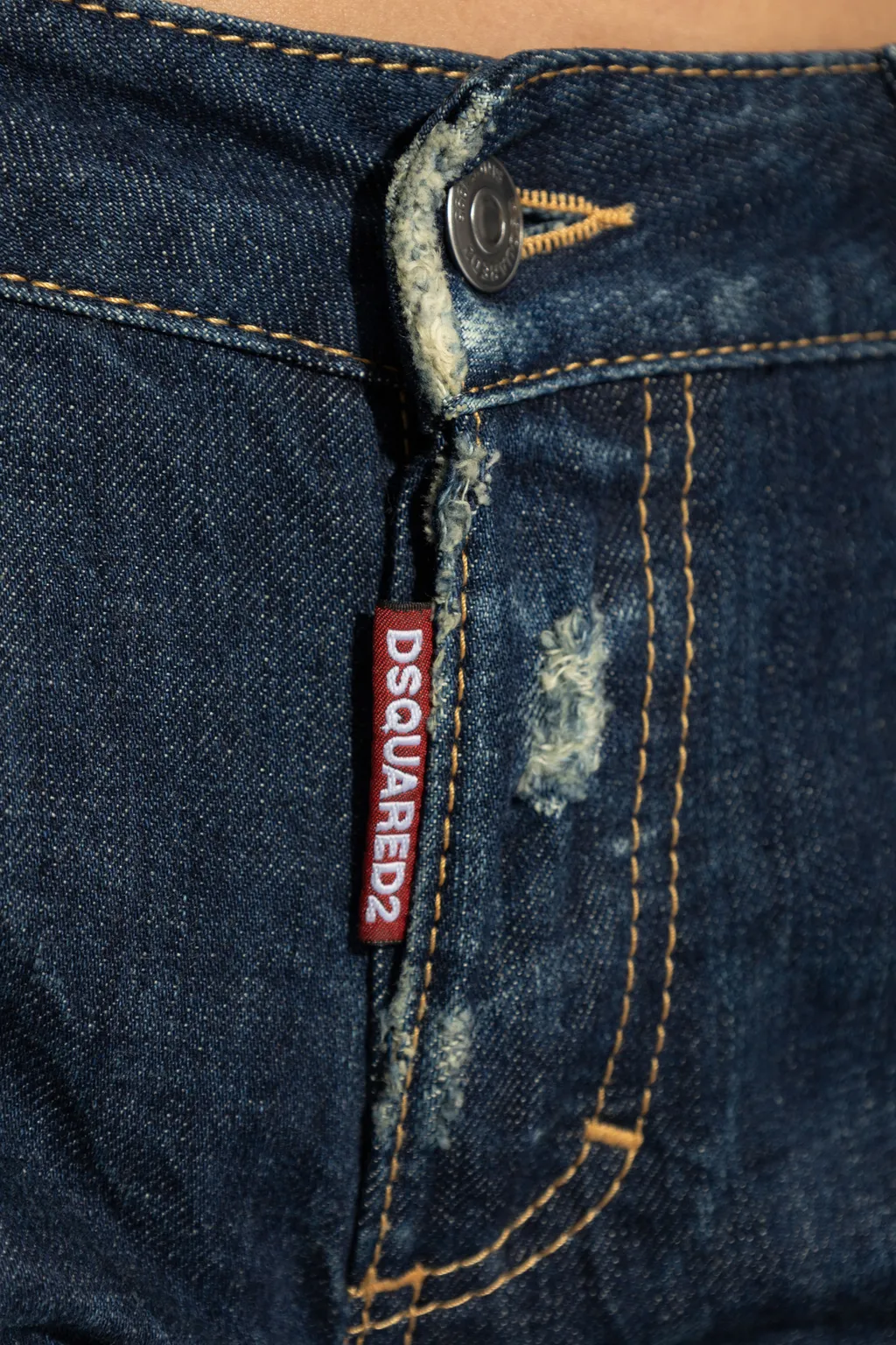 Dsquared2 Dark Crinkle Washed Medium Waist Jennifer Jeans