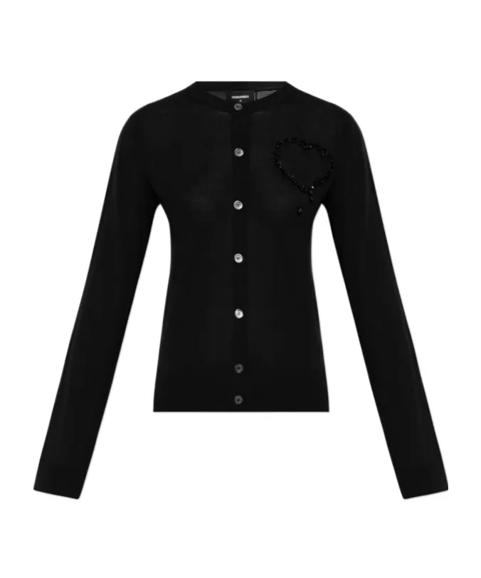 Embellished Crewneck Cardigan