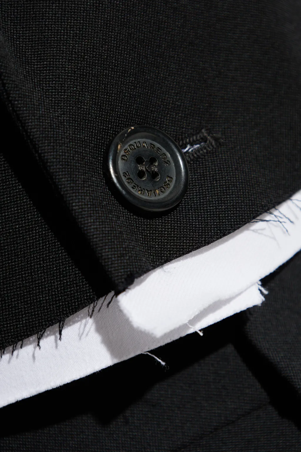 Single Breasted Raw-Edge Cropped Blazer