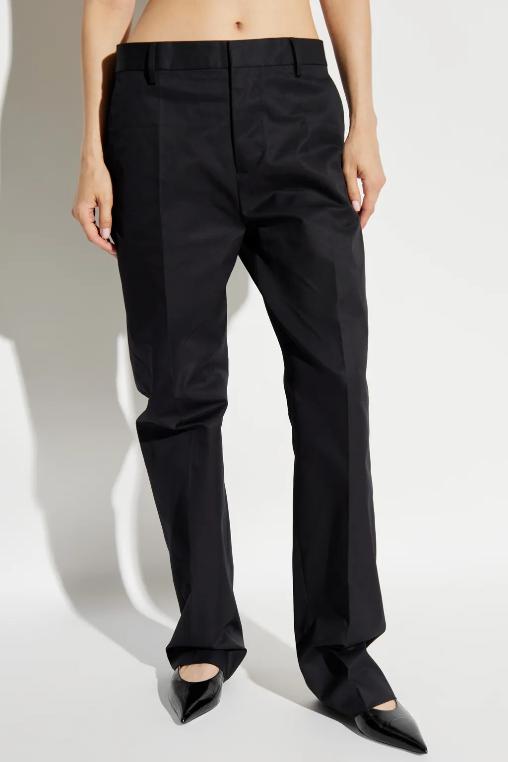 Straight-Leg Pleat-Detailed Trousers