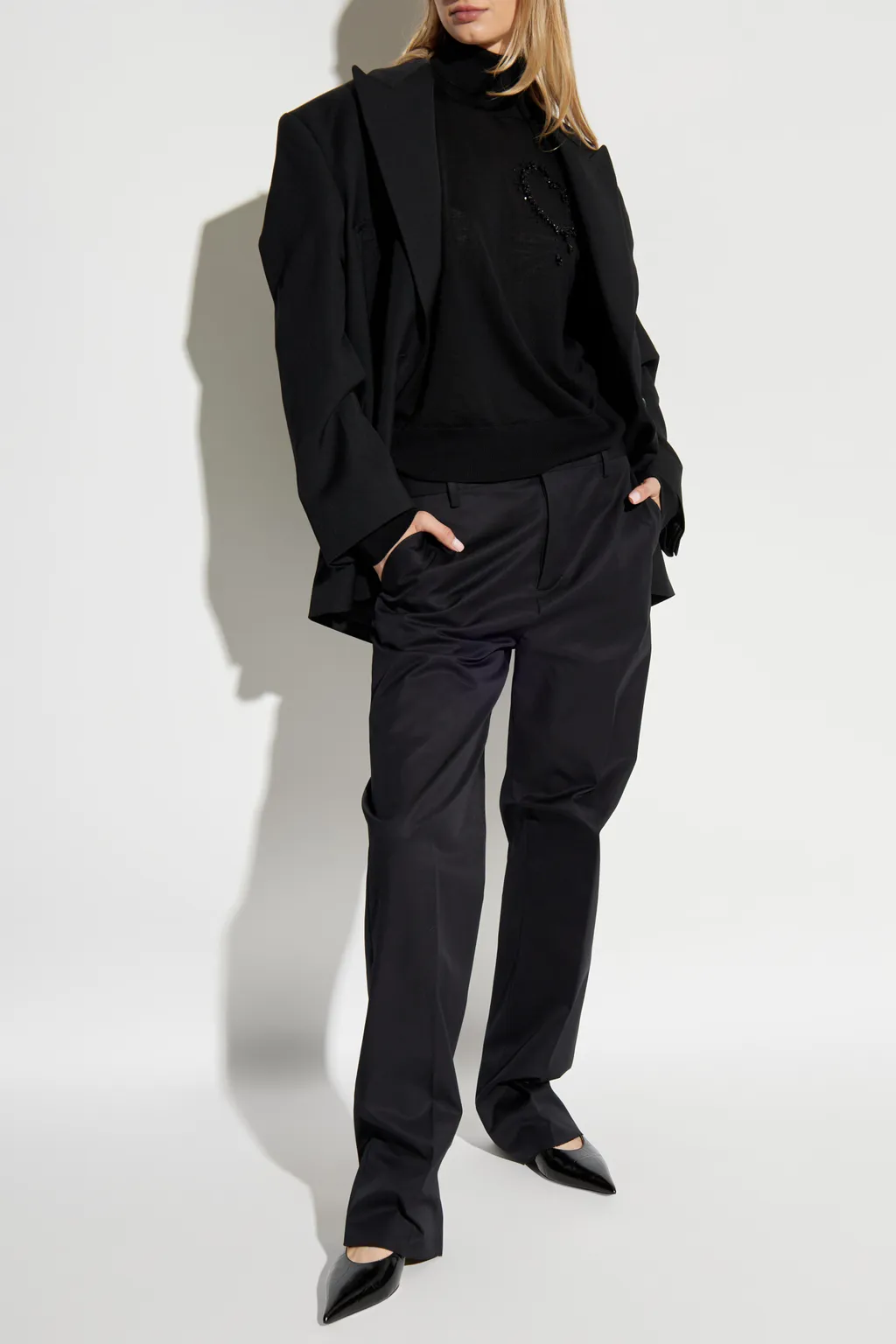 Straight-Leg Pleat-Detailed Trousers