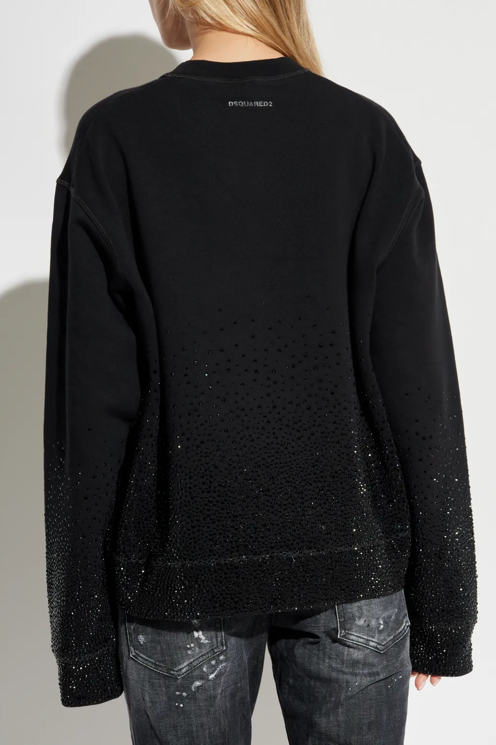 Rhinestone Embellished Crewneck Sweatshirt