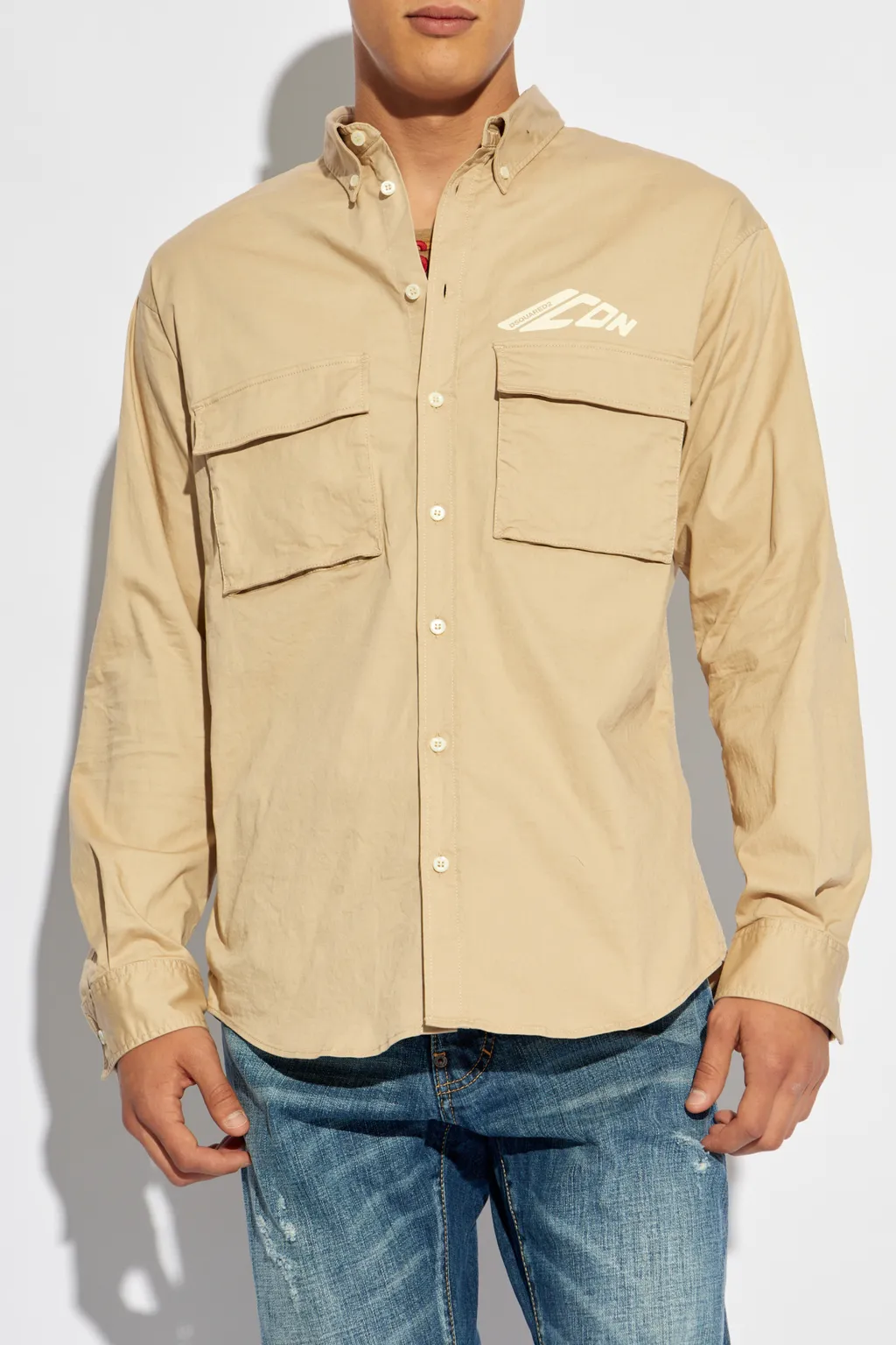 Logo Printed Long Sleeved Shirt