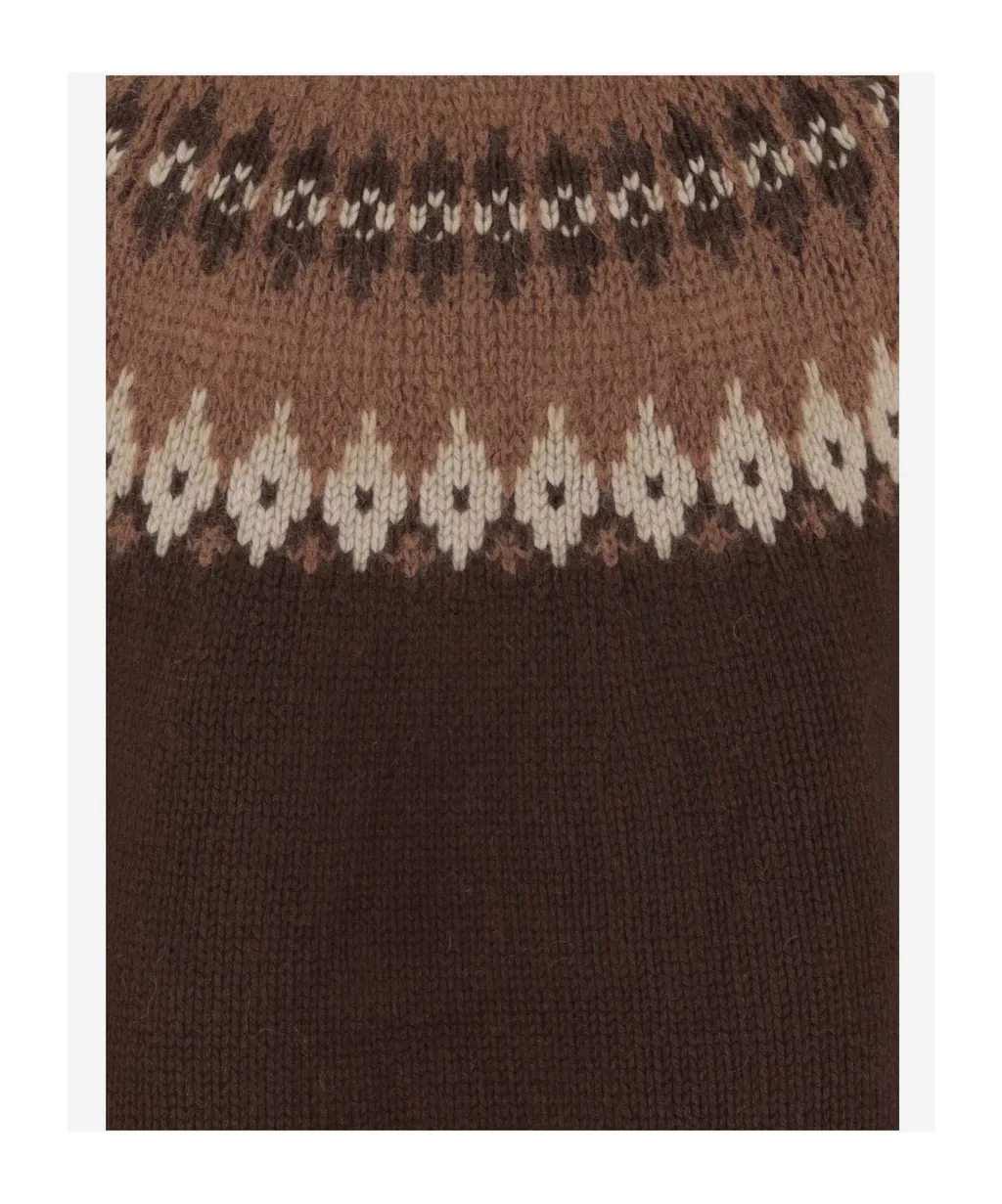 Pattern Intarsia-Knit Striped Jumper