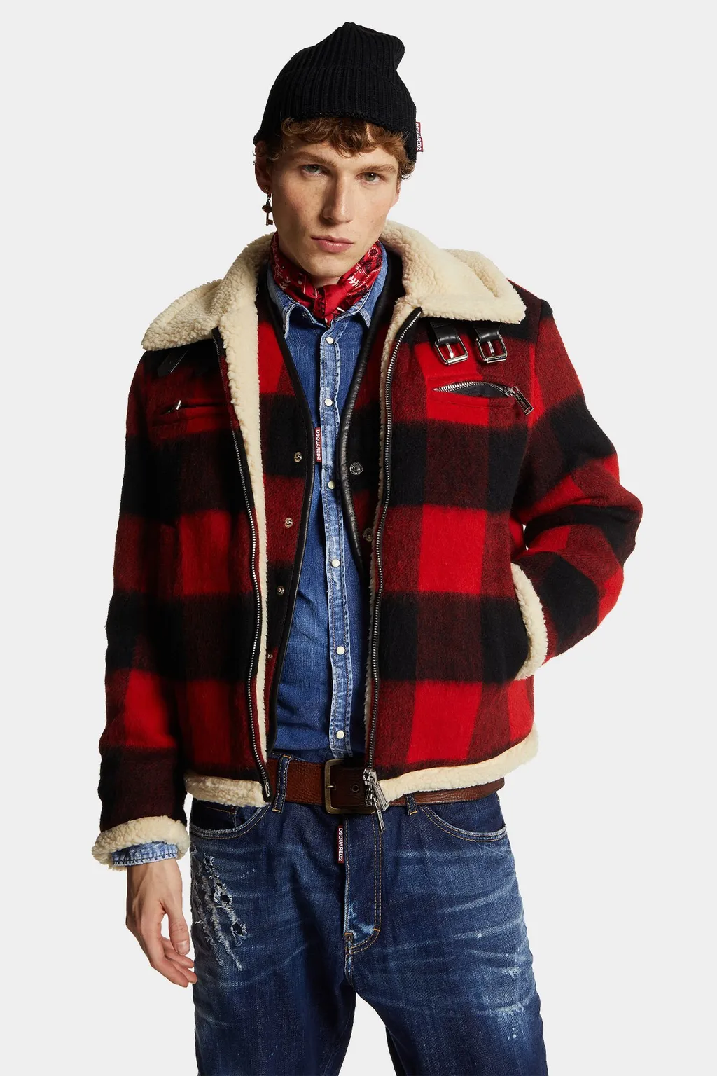 Checked Zip-Up Jacket