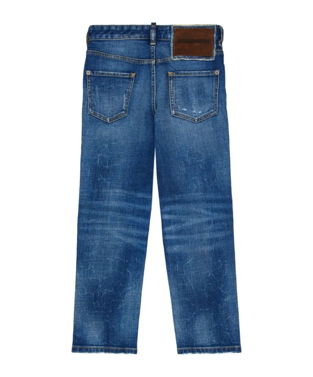 Kids Straight Leg Distressed Jeans