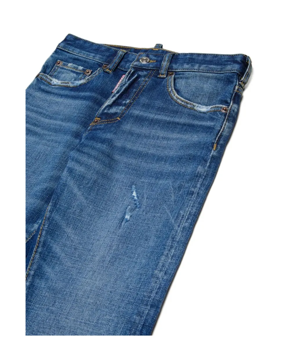 Kids Straight Leg Distressed Jeans