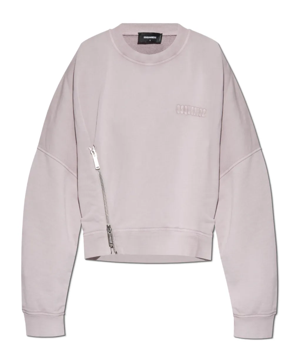 Logo-Embroidered Zip-Detailed Sweatshirt