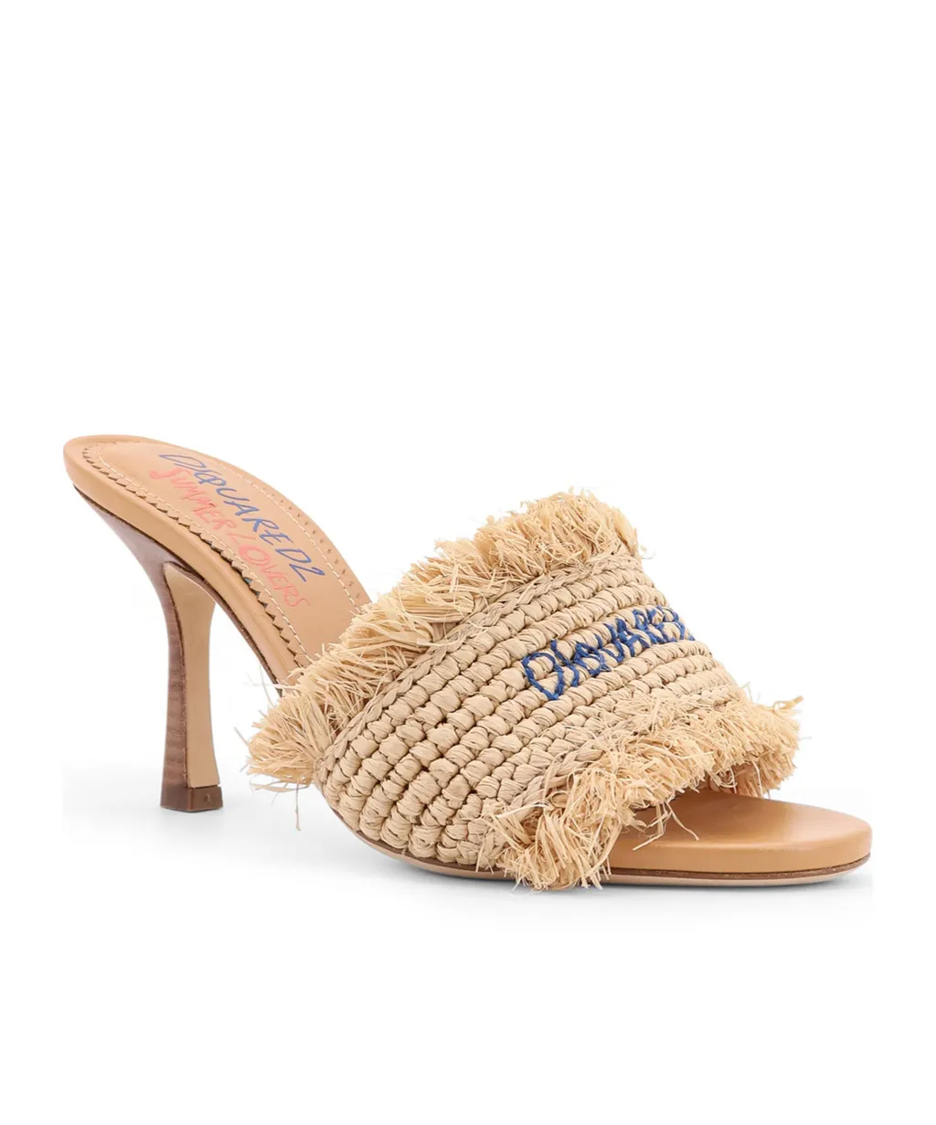 Logo Embroidered Heeled Sandals