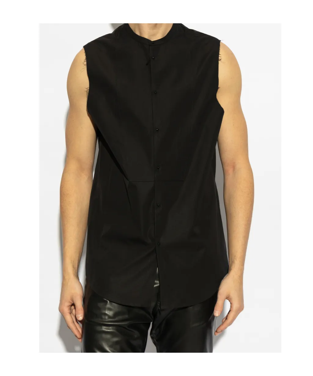 Curved Hem Sleeveless Shirt
