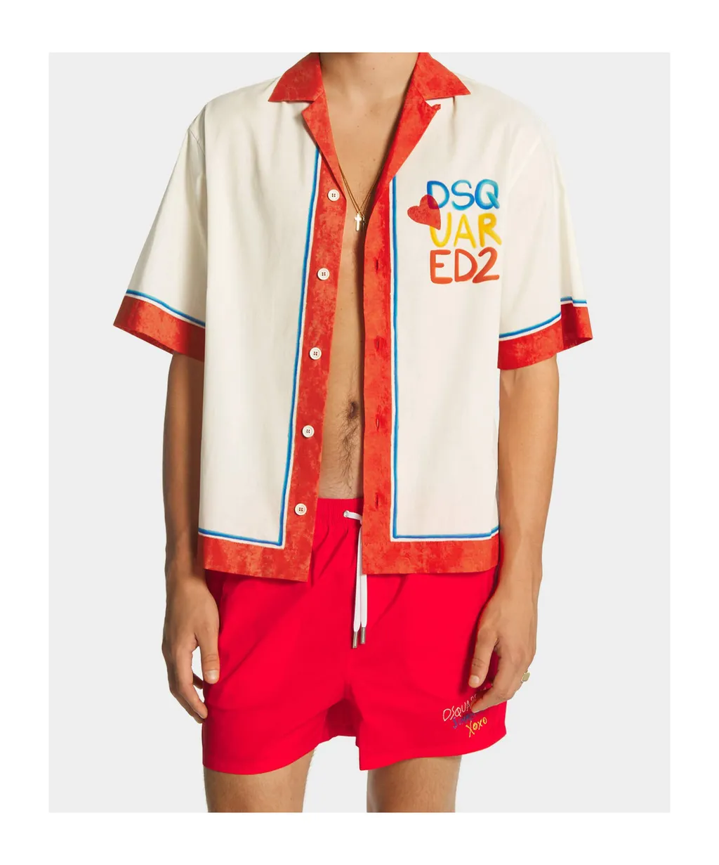 Summer Lovers Drop Shoulder Muslin Bowling Shirt