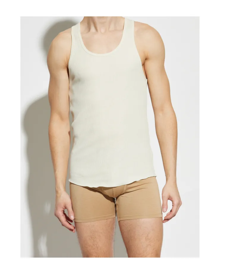 Sleeveless Crewneck Ribbed T-Shirt