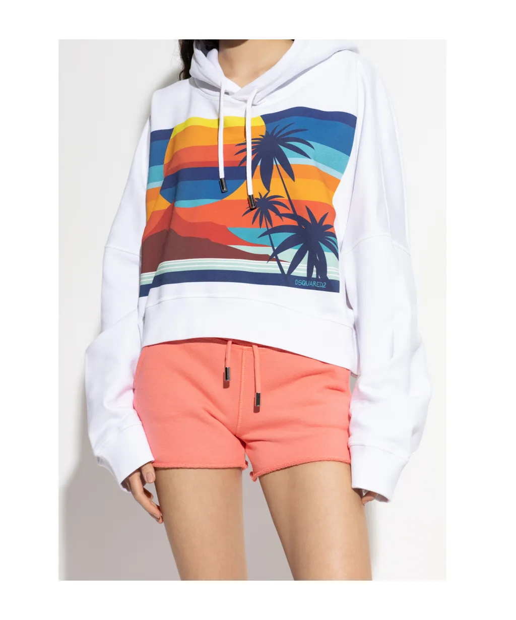 Summer Lovers Onion Cropped Fit Hoodie