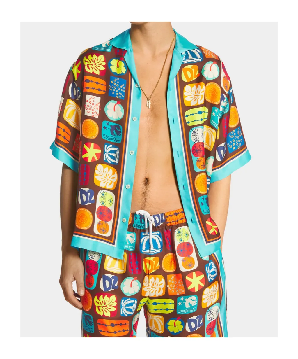 Summer Lovers Drop Shoulder Bowling Shirt
