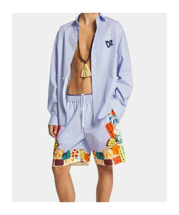 Summer Lovers Oversized Pinstriped Shirt