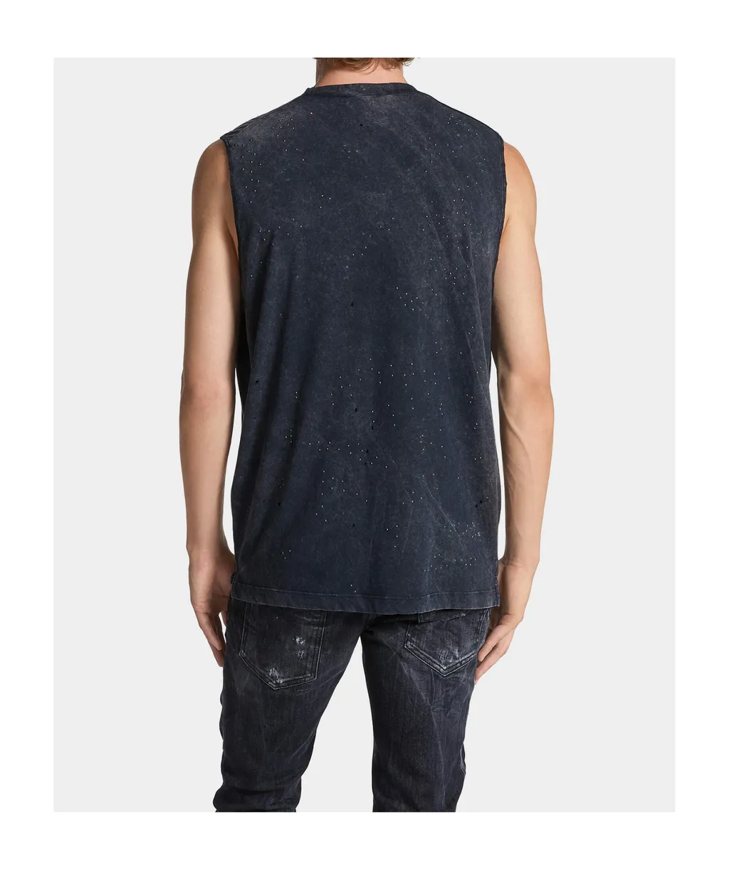 Logo Printed Sleeveless T-Shirt