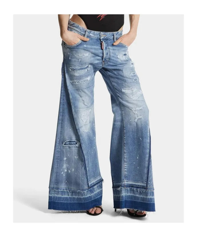 X Bettter Medium Mended Rips Wash Iced Mother Jeans