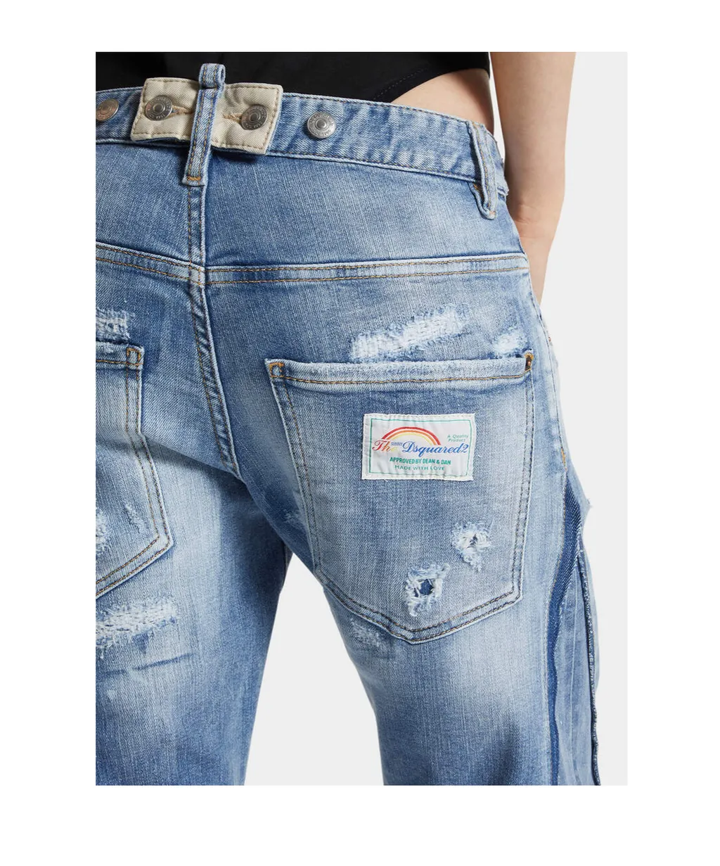 X Bettter Medium Mended Rips Wash Iced Mother Jeans