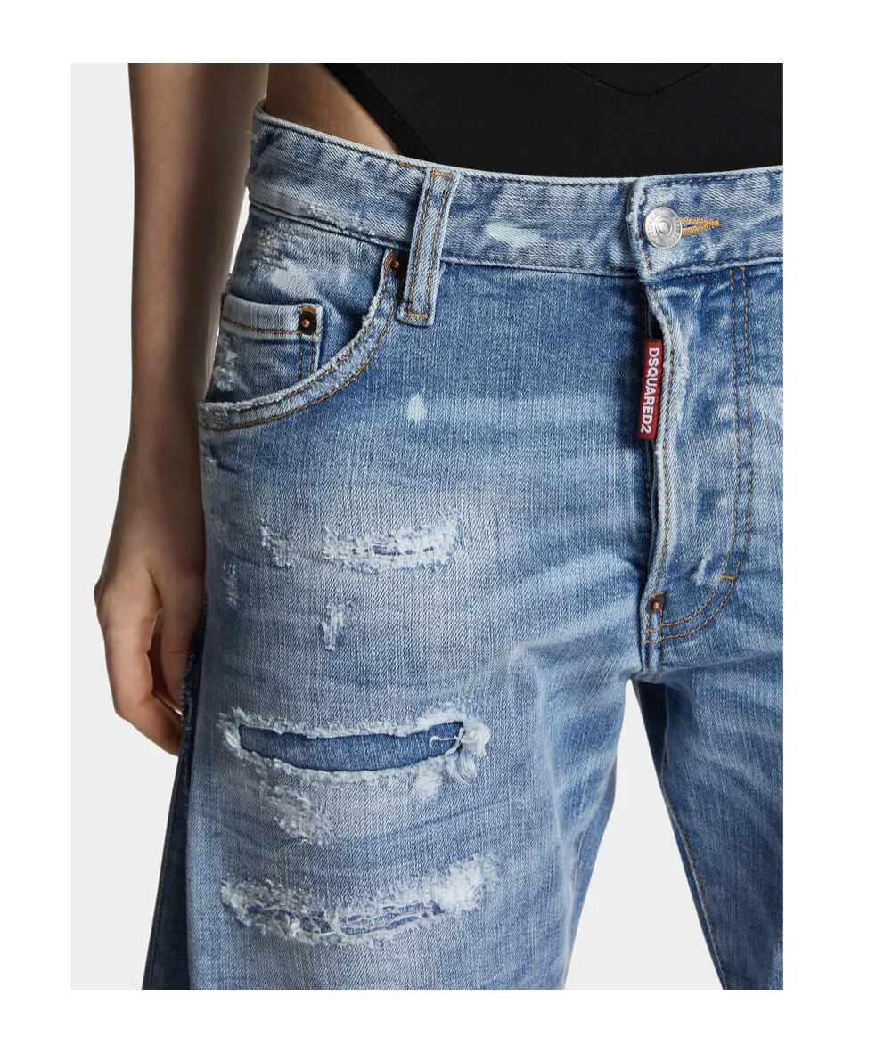 X Bettter Medium Mended Rips Wash Iced Mother Jeans