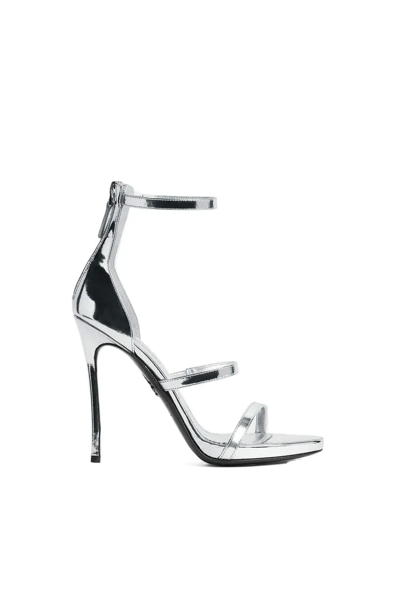Round-Toe Heeled Sandals