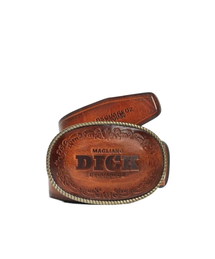 X Magliano Logo Embossed Buckle Belt