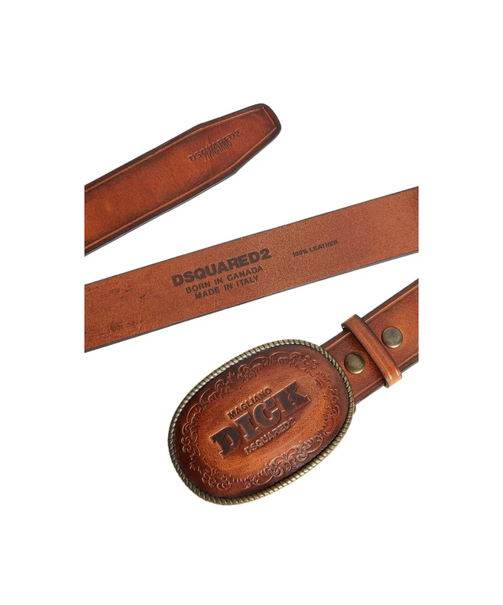 X Magliano Logo Embossed Buckle Belt