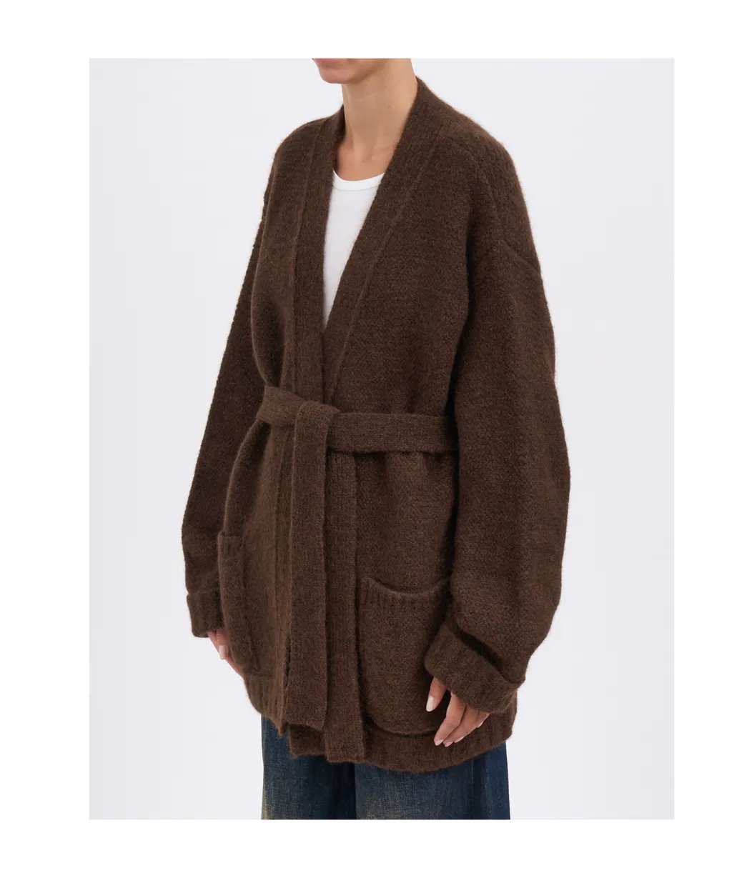 Belted V-Neck Cardigan