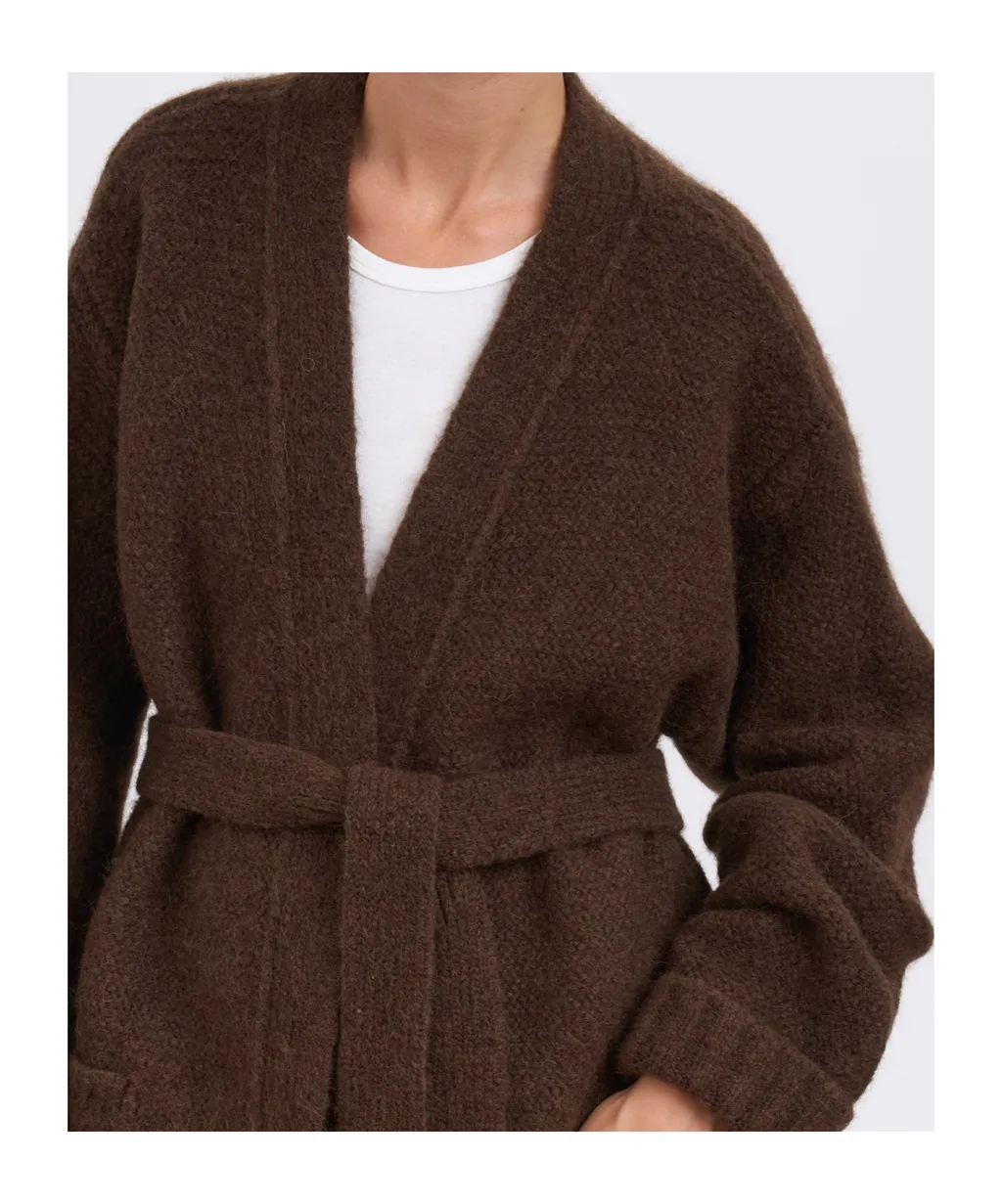 Belted V-Neck Cardigan