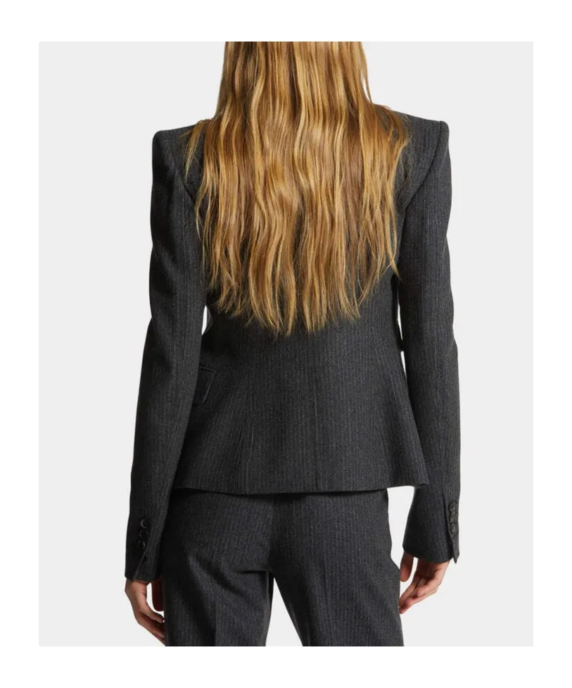 Pinstripe Pattern Blazer