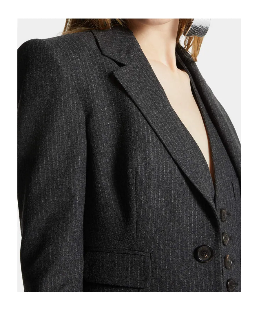 Pinstripe Pattern Blazer