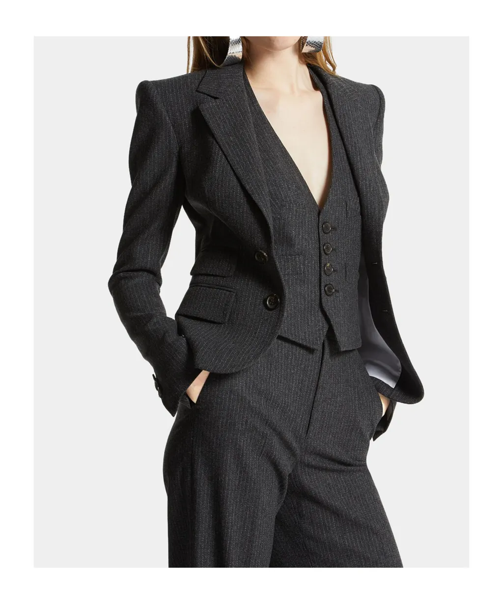 Pinstripe Pattern Blazer