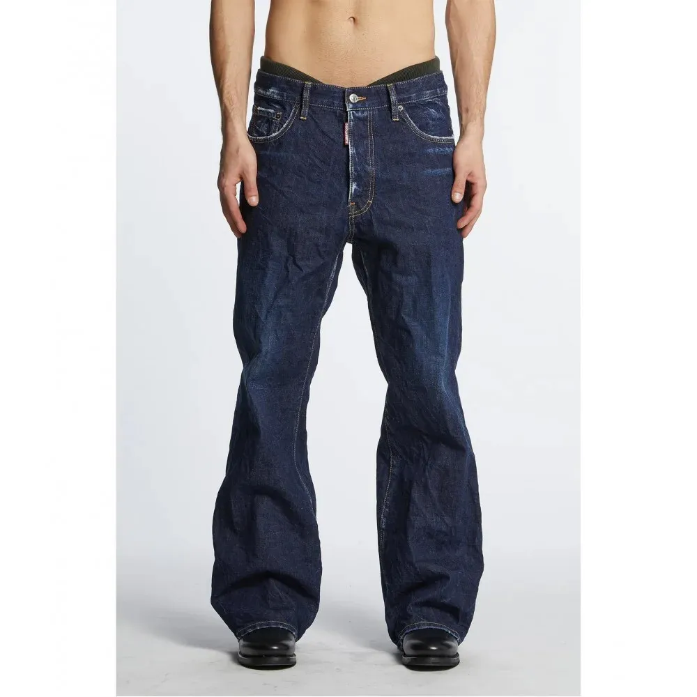 Dark Wash Loose Distressed Jeans