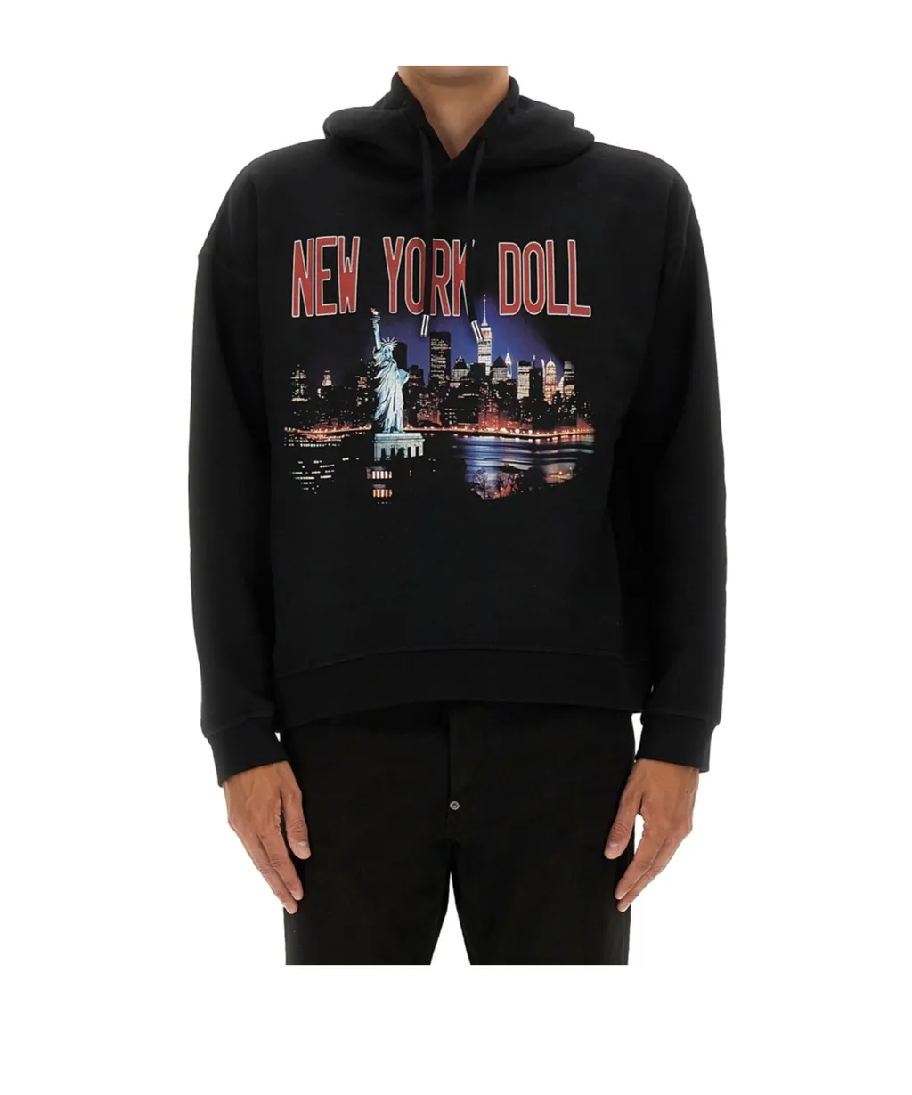 Graphic Printed Drawstring Hoodie