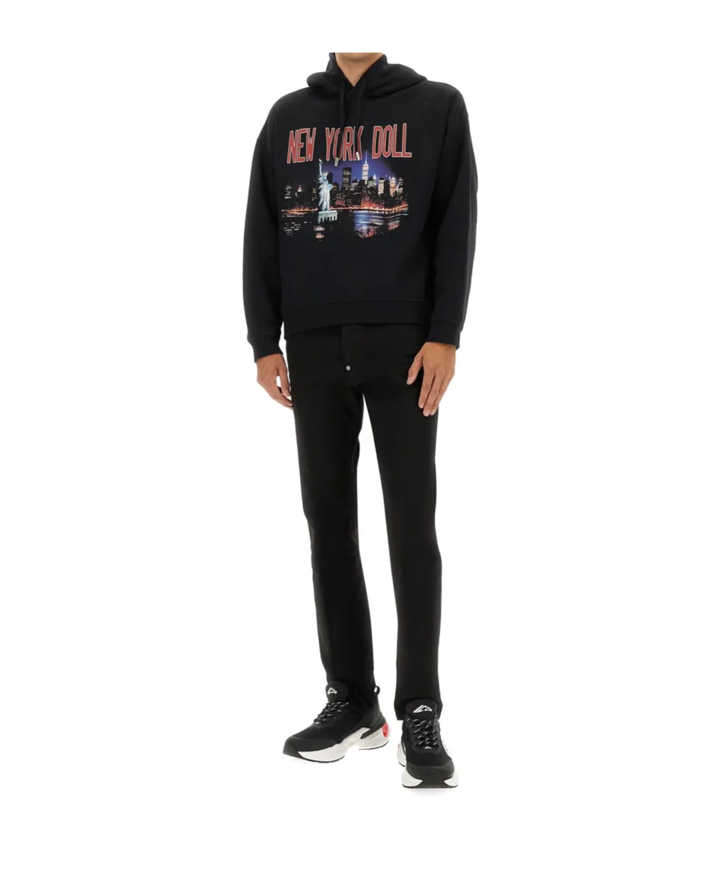 Graphic Printed Drawstring Hoodie