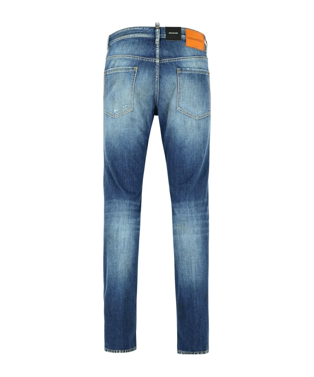 Straight Leg Slim Distressed Jeans