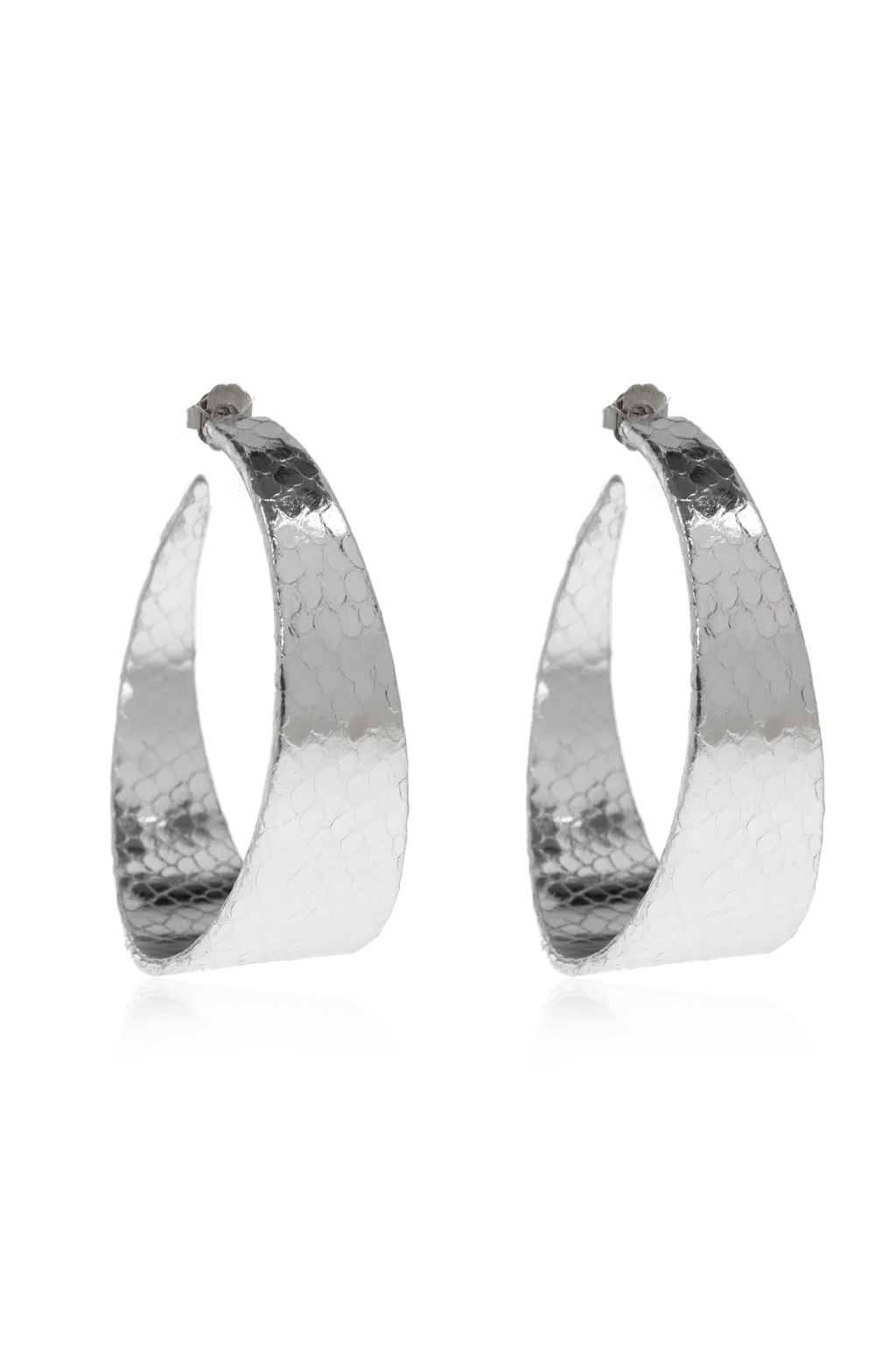 Snakeskin-Effect Hoop Earrings