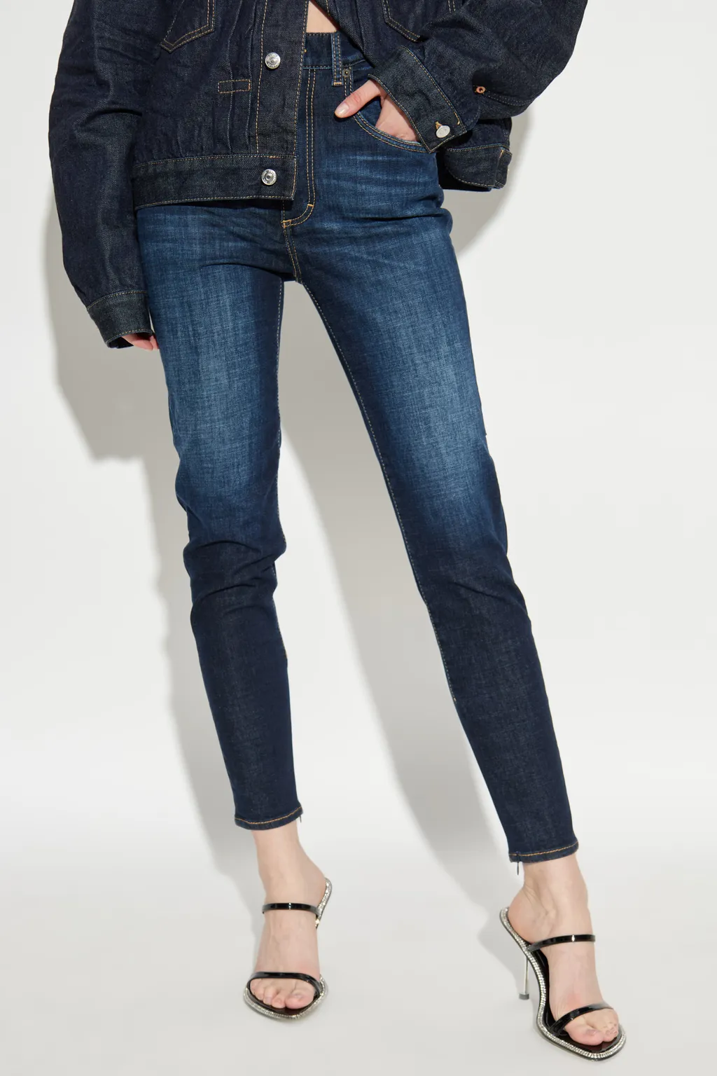 High Waist Tapered Skinny Jeans