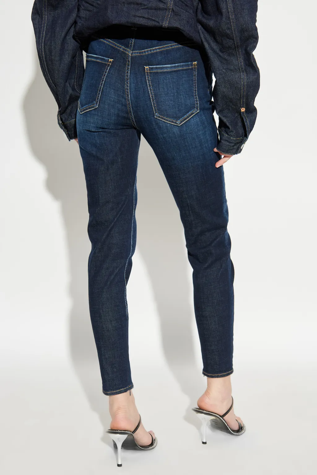 High Waist Tapered Skinny Jeans