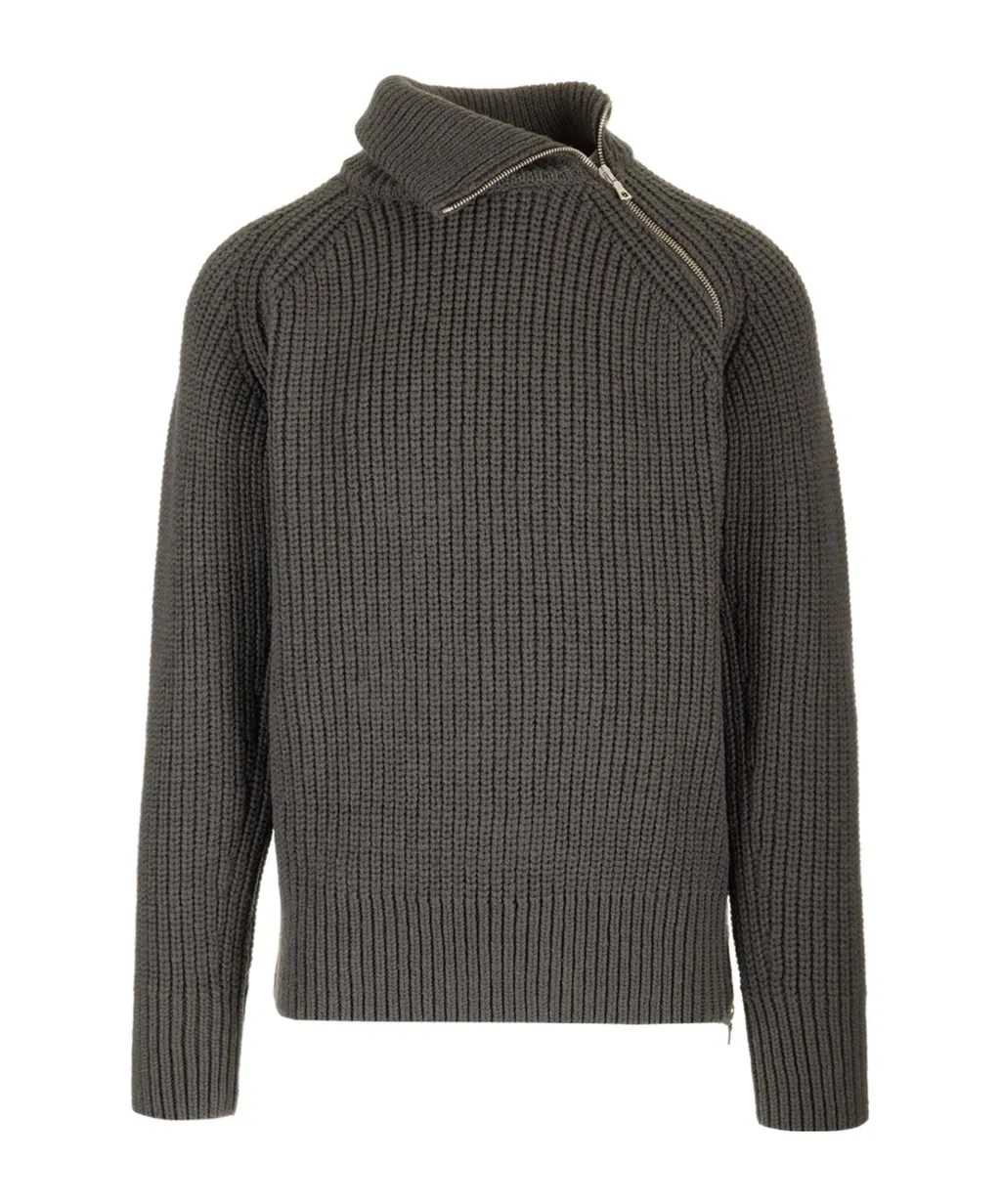 Zipped Wool Jumper