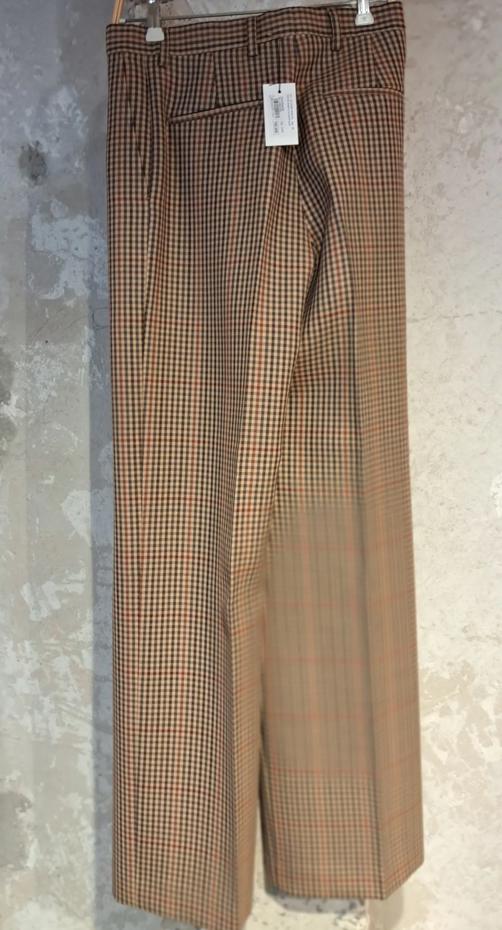 Checked Pleated Trousers