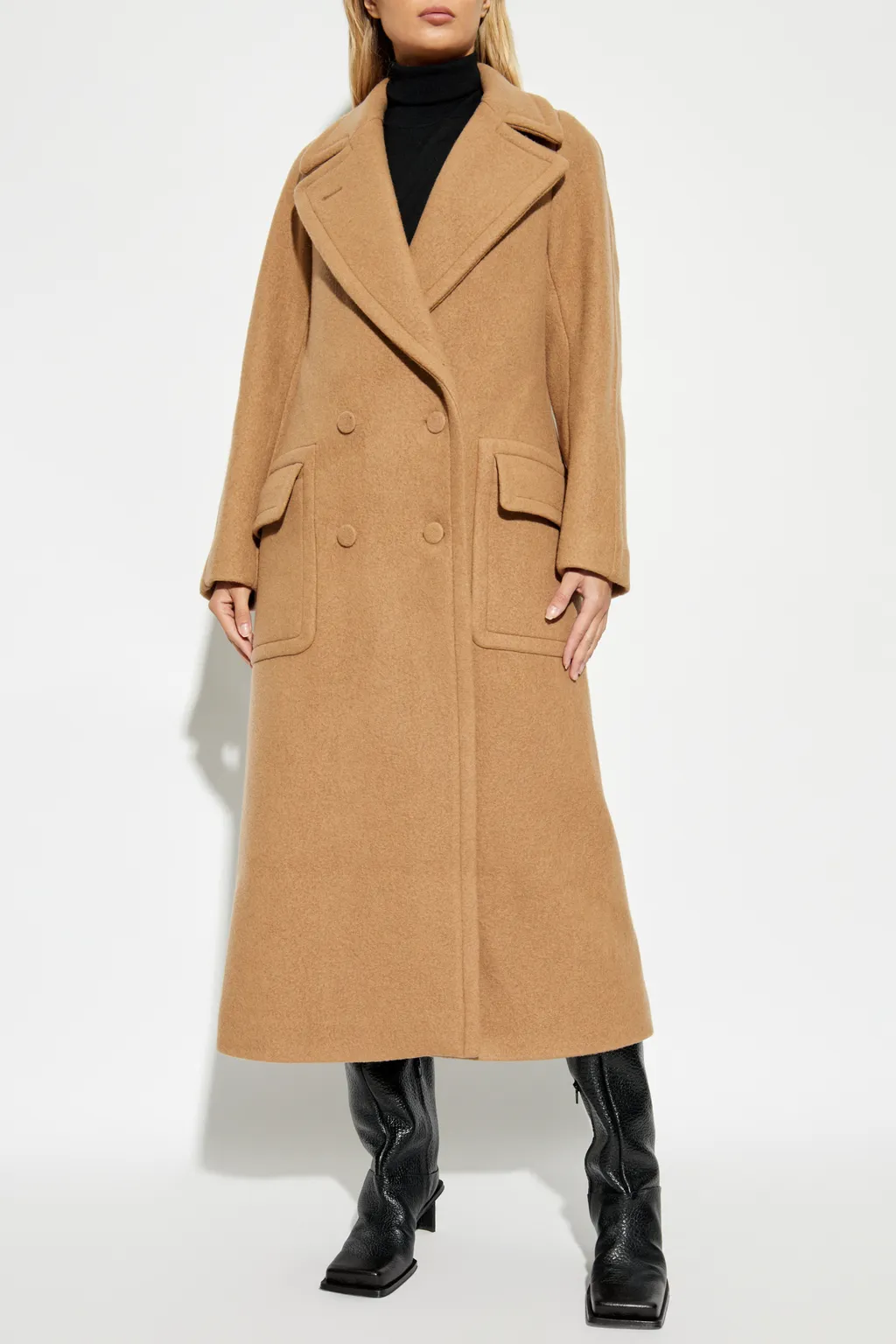 Double Breasted Long Sleeved Coat