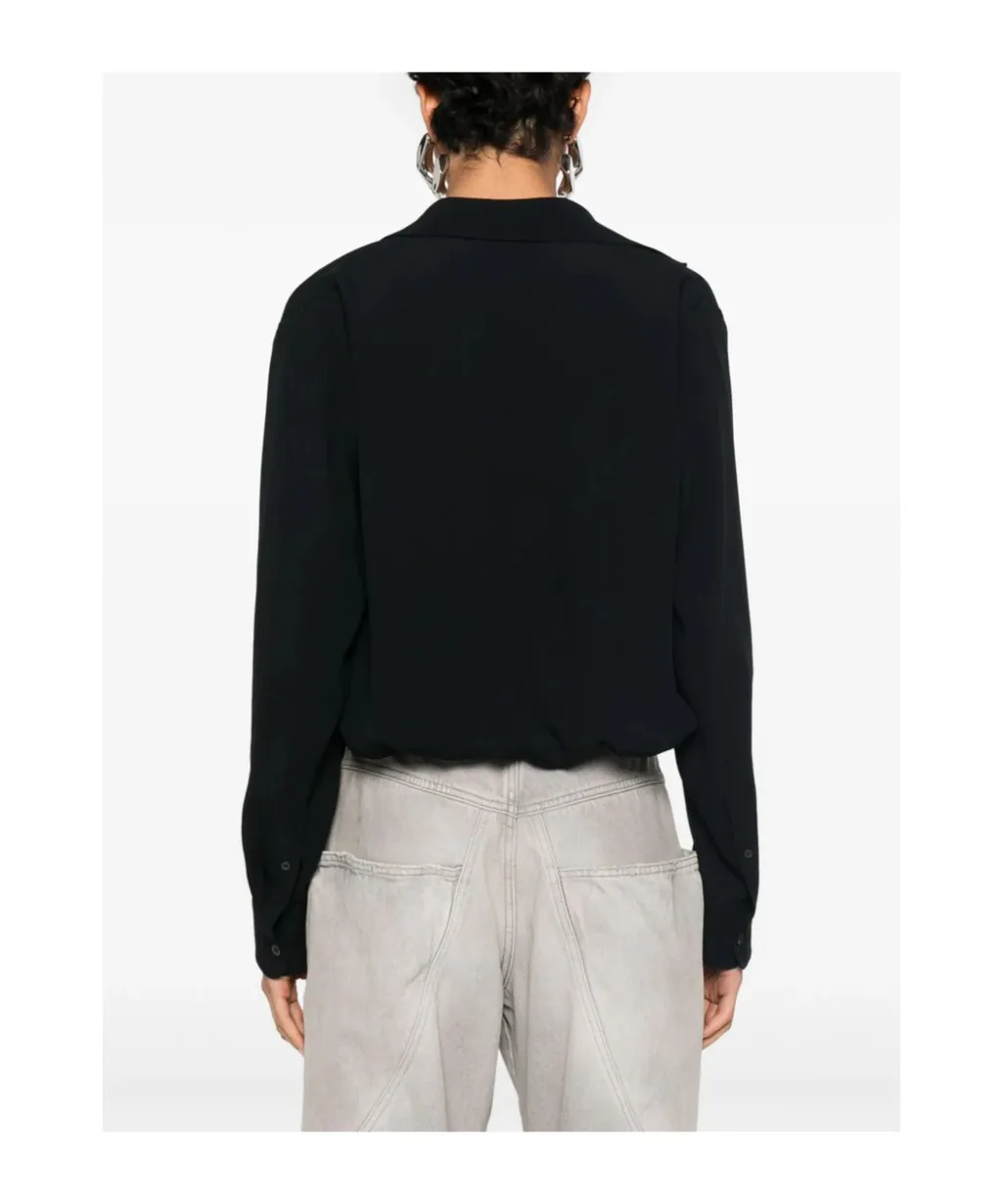 Long-Sleeved Wrap Blouse