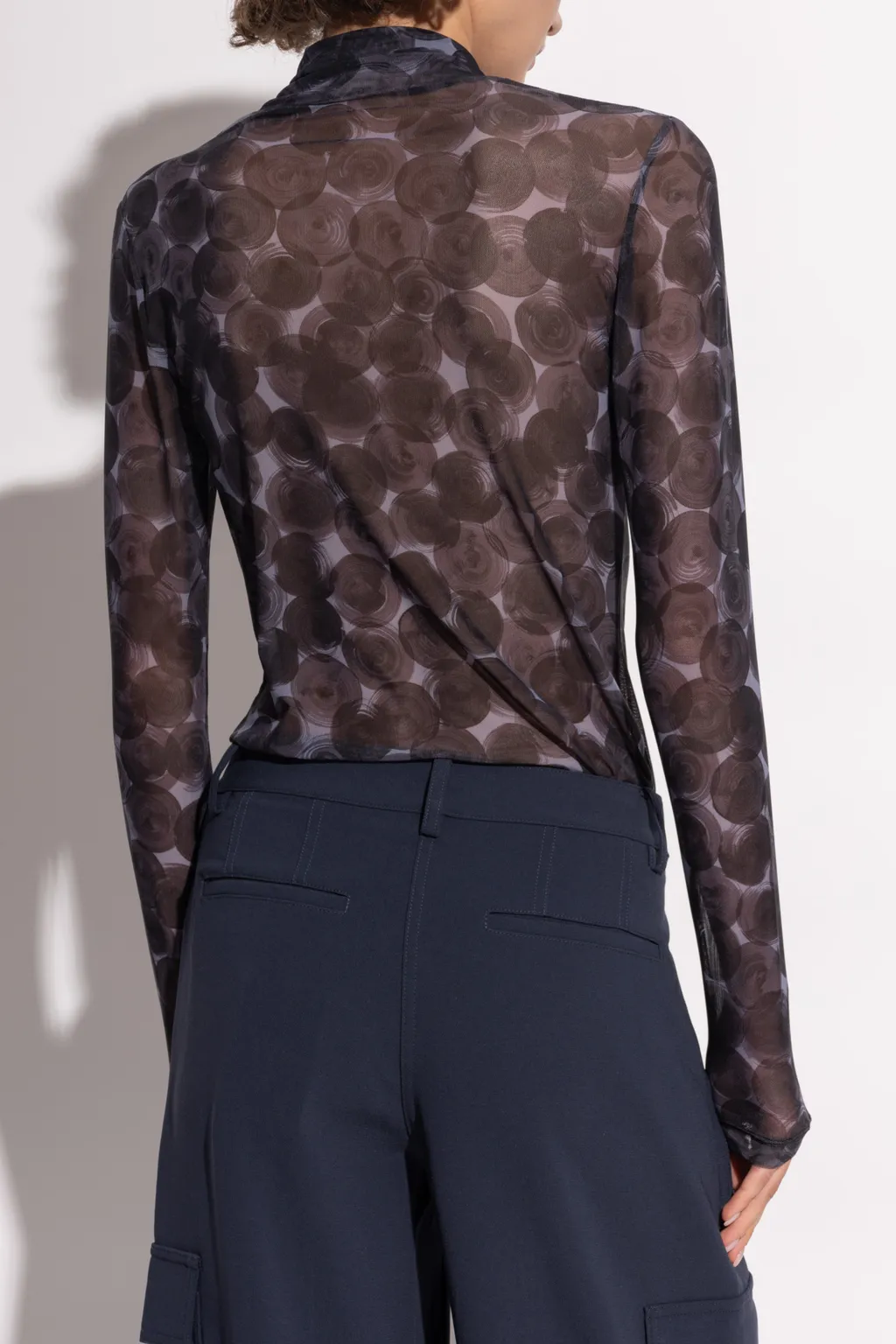 Turtleneck Sheer Top